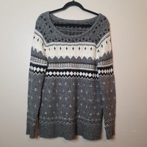 ❤ American Eagle Outfitters M Black/Gray Sweater